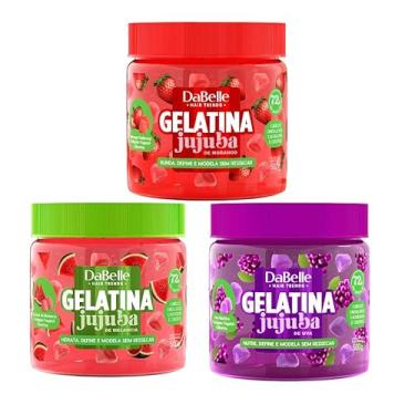Imagem de Kit Dabelle 3 Gelatinas Definição Jujuba Morango Melancia Uva, 500g