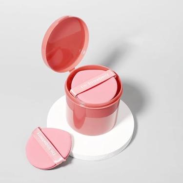 Imagem de Esponjas de maquiagem triangulares em gota d'água – Pacote com 7 ferramentas de beleza rosa com estojo de armazenamento, uso seco e molhado para pó solto e base, fácil de limpar