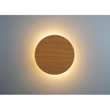 Imagem de Arandela Luz Indireta Eclipse Madeira Louro Freijó 20cm Freijó