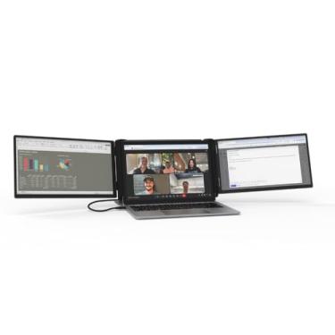 Imagem de Xebec Tri-Screen 3 para Mac | Extensor de tela de laptop com adaptador DisplayLink incluído | Dois monitores de 13,3 polegadas | Conexão de cabo único | Monitor de laptop portátil para MacBook |