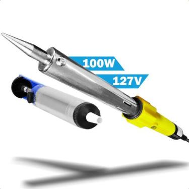Imagem de Kit Ferro De Solda 100W 127V Eletrônica + Sugador de Solda - Startools