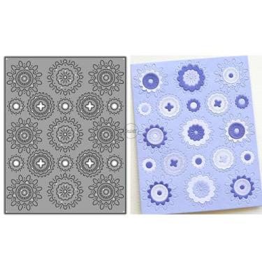 Imagem de DzIxY Placa de fundo de renda oca matrizes de corte de metal para kit de confecção de cartões, papel em relevo, recortes, máquina de álbuns, estêncil, bolsos de armazenamento, suprimentos