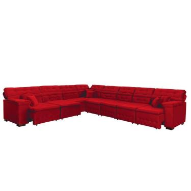 Imagem de Sofá Magno 3.97x4.57m De Canto, Retrátil E Reclinável - Vermelho