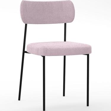 Imagem de Cadeira Estofada Para Sala De Jantar Melina Bouclê Rosê