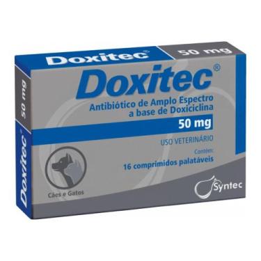 Imagem de Antibiótico Doxitec para Cães e Gatos com 16 Comprimidos de 50 mg - Sy