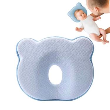 Imagem de Travesseiro e fronha de viagem de bebê de espuma viscoelástica portátil fofo urso macio e aconchegante, conjunto de cama respirável para bebês para meninos e meninas pequenos evita a cabeça chata