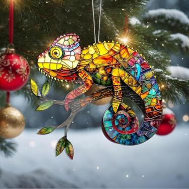 Imagem de Enfeites de Natal com cristais de animais, enfeites de árvore de Natal feitos à mão, decoração de carro e casa - presentes de Natal, decoração de artesanato em acrílico, ideias de troca de presentes