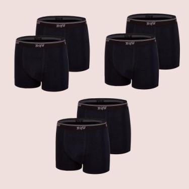 Imagem de Kit 6 Cuecas Boxer Em Algodão Costura Fina Trifil, Preto, G
