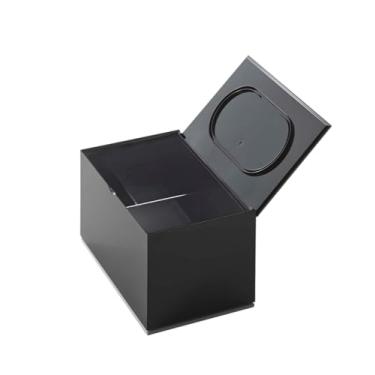 Imagem de Yamazaki Organizador e organizador de banheiro de algodão para cuidados com a pele | Plástico | Estojo de lenços, tamanho único, preto