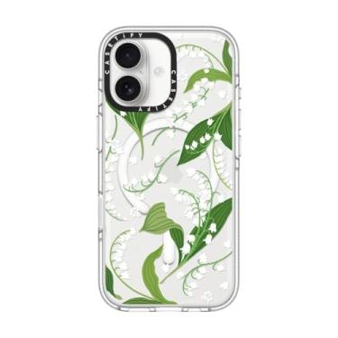 Imagem de CASETiFY Capa transparente para iPhone 17 [não amarela/Magsafe/2 m. Proteção contra quedas de grau militar 3X] - Lírio do Vale - Transparente