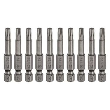 Imagem de HARFINGTON 10 peças de chave de fenda Torx T25, haste sextavada, 50 mm, ponta magnética, sem furo, à prova de adulteração, 6 pontas, estrela de 6 pontas, chaves de fenda industriais de aço S2