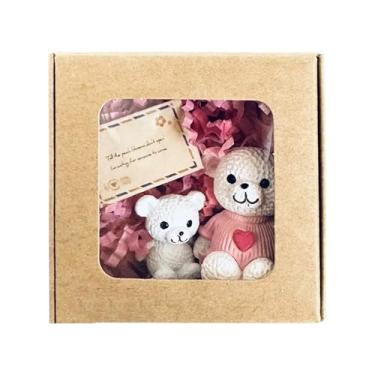 Imagem de Ursinho em uma caixa, boneca adorável com cartão em caixa | Brinquedo inspirador positivo decoração de casa lembrancinhas de festa para noivas, formaturas, aniversários, festas de casamento