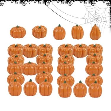 Imagem de Conjunto de decoração de abóbora, decoração de mesa de outono, abóboras pequenas falsas, colheita reutilizável, vegetais falsos para banquete, aniversário, lareira, quinta, férias