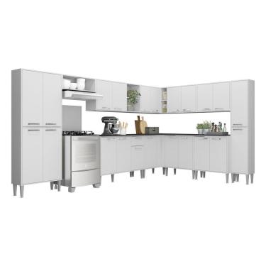 Imagem de Armário De Cozinha Completa 11 Peças Xangai Pop Multimóveis Branco Branco