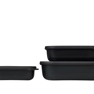 Imagem de Mepal - Multi Bowl Cirqula 3-Piece Set - Food Storage Container with Lid - Suitable as Airtight Storage Box for Fridge & Freezer, Microwave Container & Servable Dish - 500, 1000, 2000ml - Nordic Black