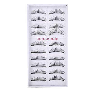 Imagem de Cílios postiços de beleza 20 peças, finos e grossos, extensão de cílios postiços, reutilizáveis ​​e confortáveis, ferramenta de maquiagem para uso doméstico profissional, preto