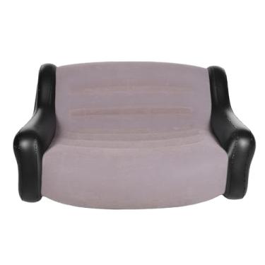 Imagem de aqxreight Inflável Confortável 330,7 Lb Com Rolamento de Carga Em PVC Flocado sofá de Dois Lugares Apoio de Braço Sentado Relaxante Espaços Internos e Externos Aplicáveis