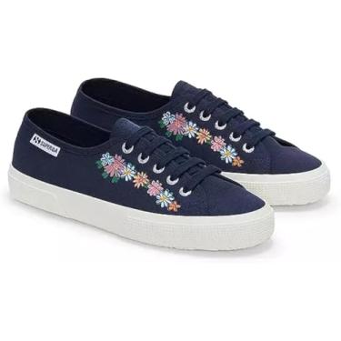 Imagem de Superga Tênis unissex adulto 3750 estampa floral Leggera, Azul-marinho/Multiflores, 6 Women/4.5 Men