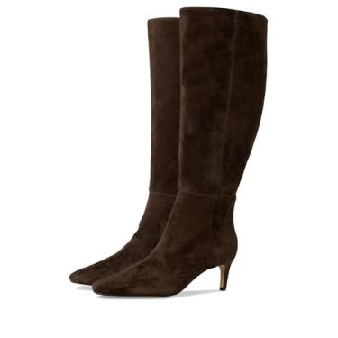 Imagem de Nine West Bota feminina Caddy Wide Calf cano alto, Camurça marrom escuro, 34