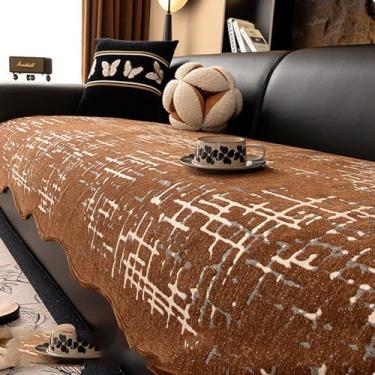 Imagem de Capa de sofá lavável macia de lã de leite 1 2 3 lugares, capas de sofá antiderrapantes, capas de sofá para sofá secional café 110 x 110 cm