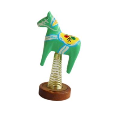 Imagem de Generic Decoração para painel de carro: cavalo de balanço, acessório decorativo para interior de carro, estátua de animal para restaurante e festival, Verde