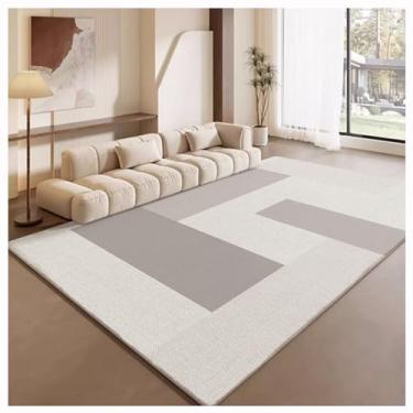 Imagem de SPXMQSS Tapete de área grande, tapete macio de pilha baixa grande para sala de estar, antiderrapante, antiderrapante, resistente ao desgaste, lavável para quarto, sala de jantar, escritório, cinza e