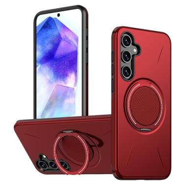 Imagem de Capa com suporte magnético para Samsung Galaxy A56 A36 A26 A16 A06 A17 A07 A55 A35 A25 A05 S, capa protetora resistente a impactos (para Galaxy A56 5G/Vermelha)