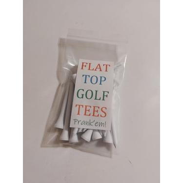 Imagem de Camisetas de golfe de topo plano para presente de mordaça de golfe - branco - brincadeira divertida - 40 peças - 2 3/4 1 3/4