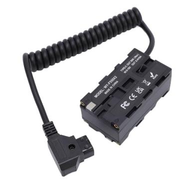 Imagem de Ymiko Adaptador de Bateria Fictícia D Tap para Dual NP F Com Display LED e Cabo Enrolado para Fonte de Alimentação da Câmera, Compatível Com Modelos NP F550 F750 F970