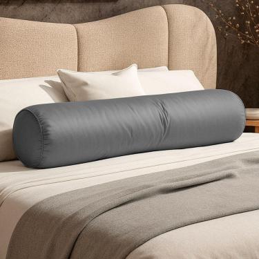 Imagem de Almofada Travesseiro Bastão Tubo Rolo Dot 140cm Macia Veludo Cinza - Desk Design