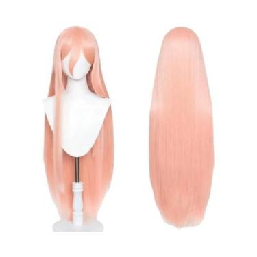 Imagem de Peruca De Cosplay Makima De Chainsaw Man, Longa, Laranja E Rosa, Cabel