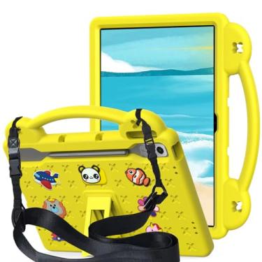 Imagem de QYiiD Capa infantil para Lenovo Tab P12 32.3 cm 2023 (TB370FU), capa protetora de EVA infantil à prova de choque com alça de suporte, alça de ombro, suporte para tablet Lenovo P12 de 12,7 polegadas