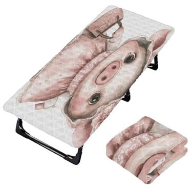 Imagem de Burbuja Lençol de berço de porco de desenho animado para crianças, lençol de cochilo acolchoado portátil com faixa elástica para meninas e meninos, lavável na máquina, 63,5 x 127 cm