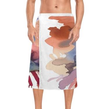 Imagem de Burbuja Dog in Costume Envoltório de banho masculino macio com elástico ajustável para chuveiro, sauna, academia, toalha de saída