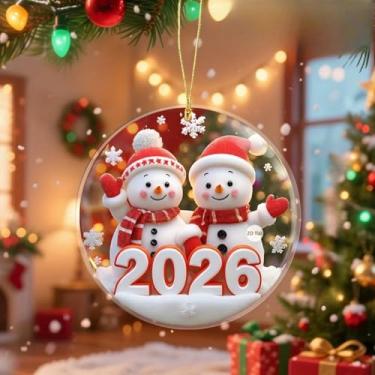 Imagem de Linda decoração de presente de ano novo para 2026, adequada para pendurar em espelhos retrovisores de carro e itens de decoração de casa (G)