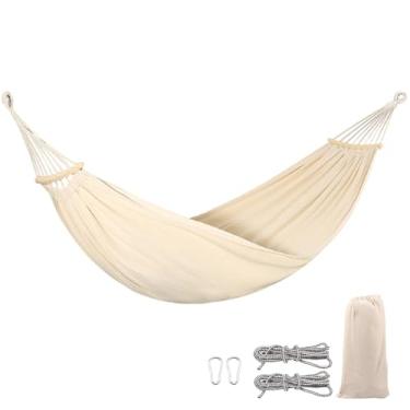 Imagem de KHZSPP Rede de lona grande, rede portátil para acampamento ao ar livre, máx. 272 kg, com bolsa de transporte para quarto, quintal, varanda, pátio ao ar livre (estilo 3)