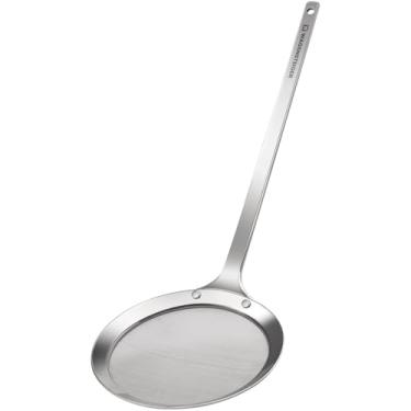 Imagem de Escumadeira de malha fina de aço inoxidável SUS304 – Concha de filtro de ultra-precisão para sopa, fritura, separação de ovos e legumes | Colher de micro malha de cabo longo para cozinhar limpo