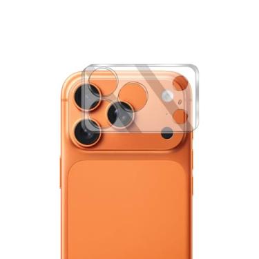 Imagem de Pacote com 1 protetor de lente de câmera para iPhone 17 Pro, vidro temperado, ultra HD, dureza 9H, antiarranhões, compatível com capas, fácil de instalar [Sem efeito em fotos noturnas]