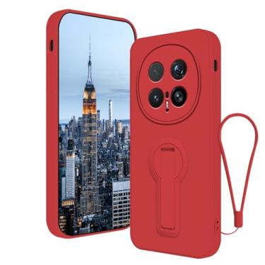 Imagem de Anlalish Capa compatível com Honor Magic 8 Pro com suporte, capa de telefone de silicone para Honor Magic 8 Pro com cordão de pulso (vermelho)
