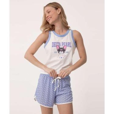 Imagem de Pijama Feminino Estampa Cachorro E Corações Marisa-70063, Off white, M