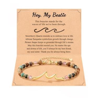 Imagem de Tarsus Pulseira de ondas, The Waves of Life We've been Through, meias para mulheres, presentes exclusivos para aniversário, Natal, presentes significativos para amigas, irmã, filha, sobrinha