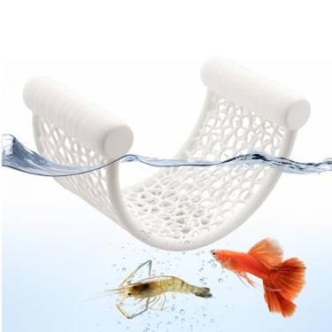 Imagem de Ptazucv Acessórios para aquário Betta, rede Betta para tanques Betta e decoração de paisagem, acessórios de aquário Betta para o descanso seguro de peixes Betta, camarão e peixes pequenos (branco jade