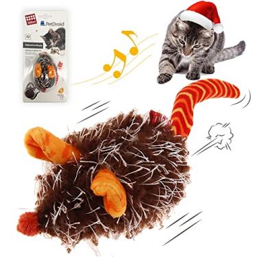 Imagem de Gigwi Brinquedo interativo para gatos, rato que se movimenta, brinquedo automático para gatos, rato eletrônico com cauda peluda, brinquedos para gatos com barulho para ambientes internos/exercícios ao ar livre (orelha laranja)