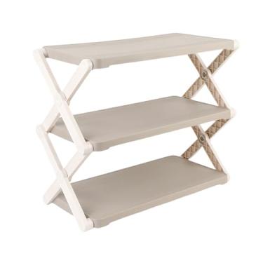 Imagem de Eujgoov Rack de Sapato Dobrável Portátil PP Organizador Vertical de Sapatos Sem Economia de Espaço de Instalação para Corredor de Entrada de Armário (3 camadas)