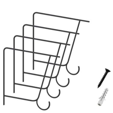 Imagem de 4 Suporte Prateleira Mão Francesa Gancho 20cm Preto