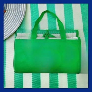 Imagem de Esteira De Praia Dobravel Vira Bolsa Camping Piquenique(VERDE)