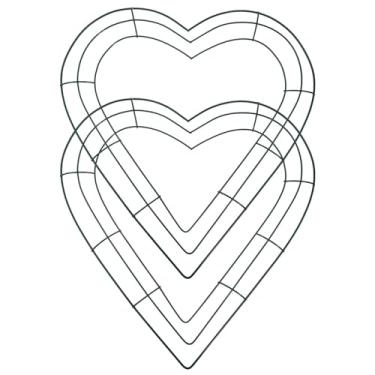 Imagem de Zerodeko 2 peças de moldura de guirlanda de arame em forma de coração, argola floral de metal para artesanato DIY, dia dos namorados, casamento, festa de Natal, decoração de porta de casa