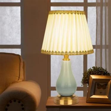 Imagem de Quarto Contemporâneo Lâmpada De Mesa De Cerâmica LED Criatividade Americana Sala De Estar Quarto Infantil Estudo Villa Hotel Cabeceira Mesa Luz (Estilo 11)