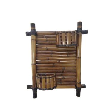 Imagem de Suporte de Parede p/Plantas em Bambu - Floreira Dupla Junco