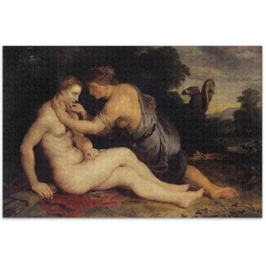 Imagem de Pintura personalizada Rubens Júpiter Calisto Adultos 1000 peças Quebra-cabeças Engraçado Arte Divertida Quebra-cabeça Arte Pintura de Paisagem, 75 x 40 cm